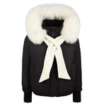 Pramie Girls Black/Ivory Shawl Jacket 4–16 | Elegant Two-Tone Winter Coat