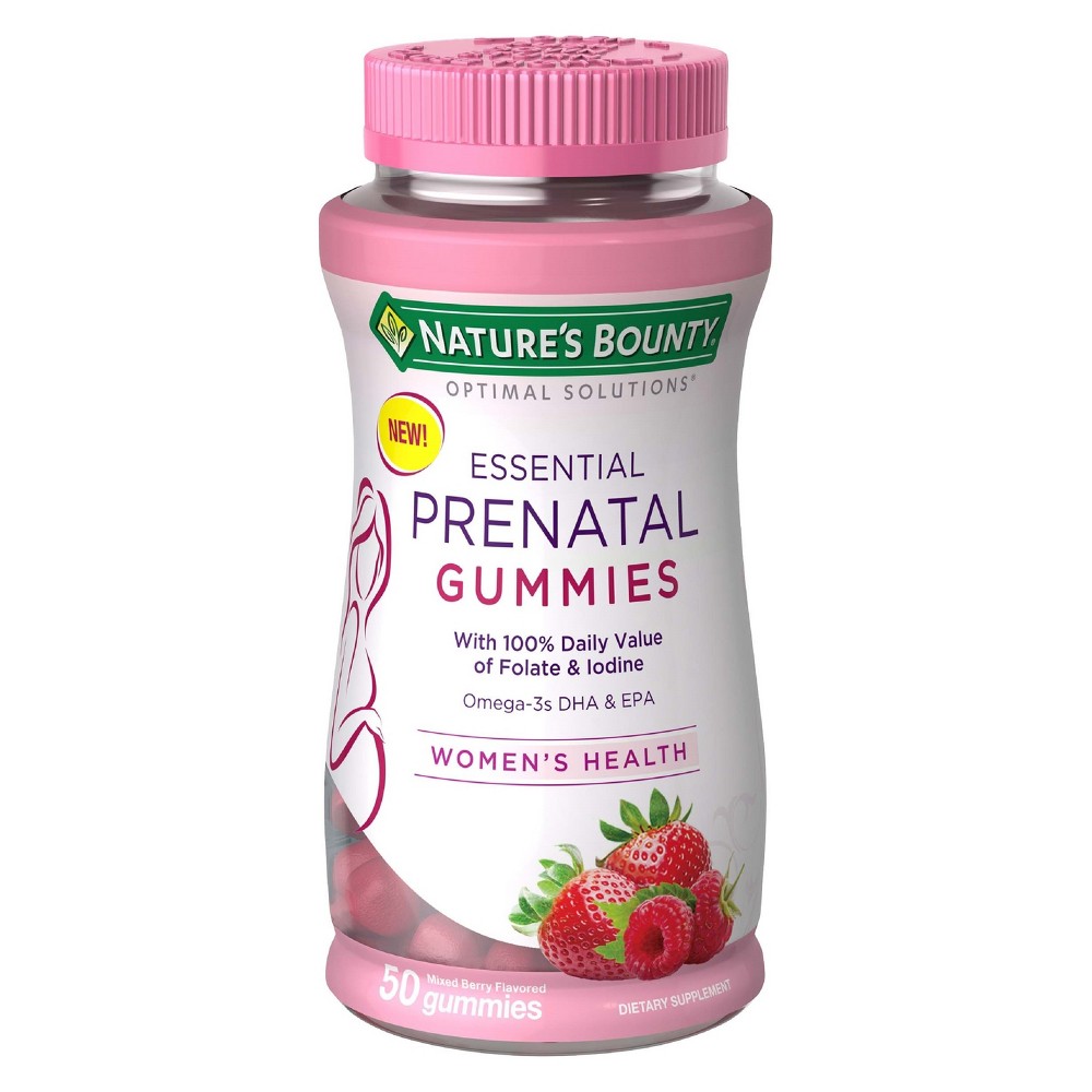 Nature's Bounty Optimal Solutions Essential Prenatal, Gummies, Mixed Berry Flavored