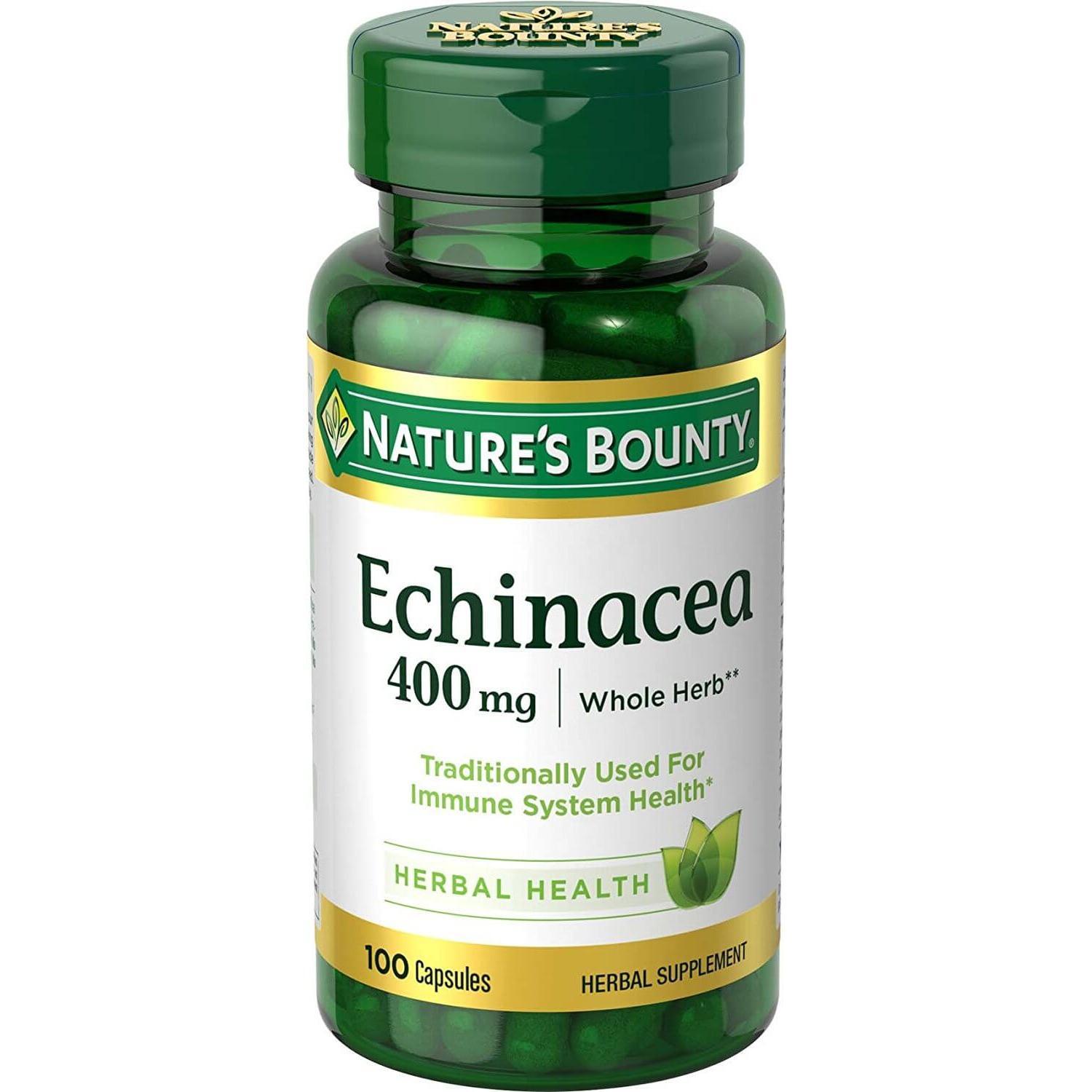 Nature's Bounty Herbal Health Echinacea Capsules, 400 Mg