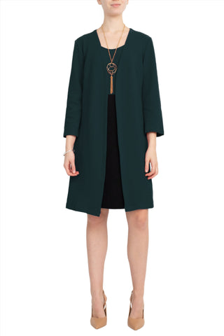 Sandra Darren Scoop Neck Sleeveless Short Dress With 3/4 Sleeves Attached Jacket - By Baano