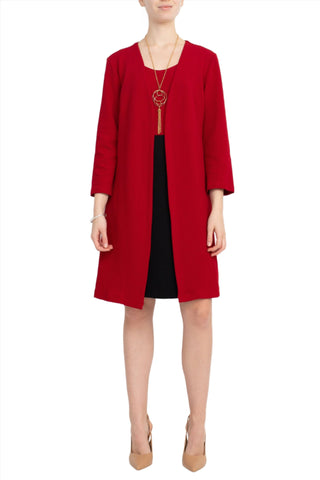 Sandra Darren Scoop Neck Sleeveless Short Dress With 3/4 Sleeves Attached Jacket - By Baano