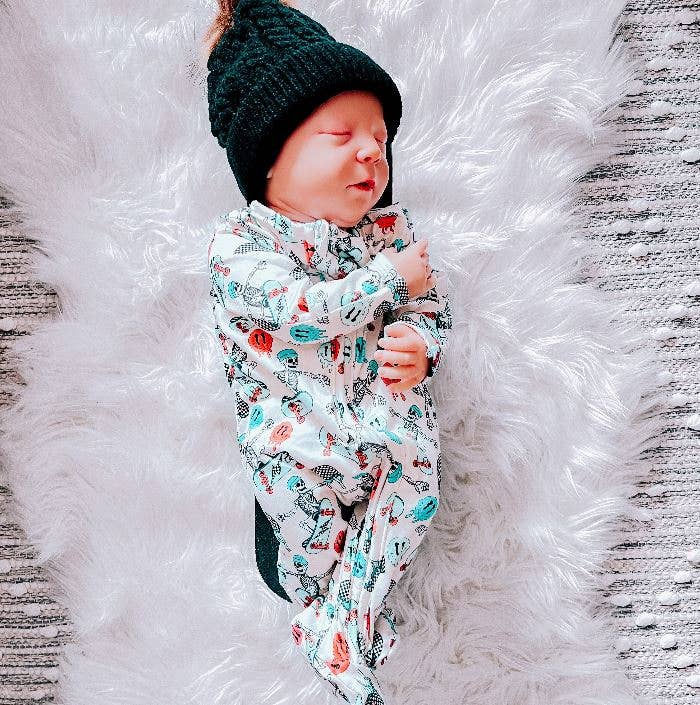 Boys Soft Sleepers Skelly Skateboard - By Baano