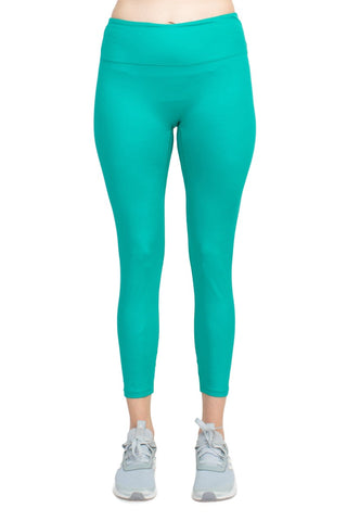 Activology Mid Waist Banded High Shine 7/8 Interlock Leggings - By Baano