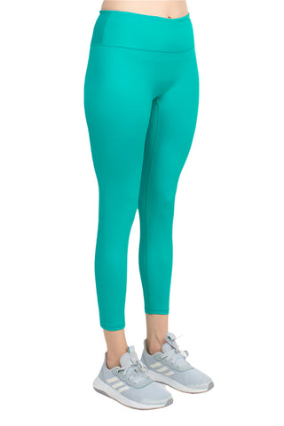 Activology Mid Waist Banded High Shine 7/8 Interlock Leggings - By Baano