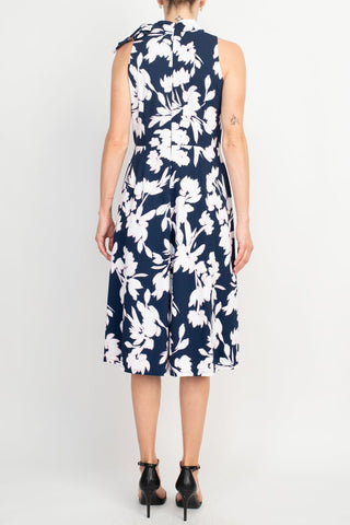 Sandra Darren Studio One Floral Navy Cotton Dress - Glamourous Grace
