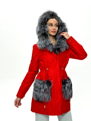 Genuine Silver Fox Fur Rabbit Fur Insulated Parka - By Baano