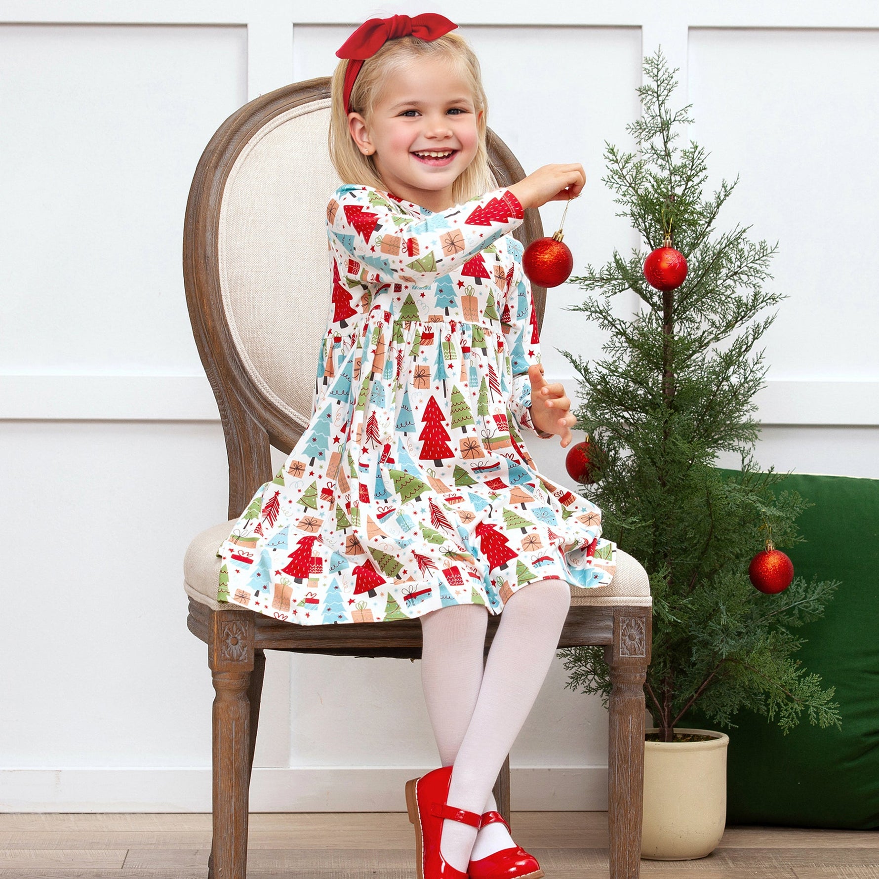 70 Christmas Merry Girl's Soft Bamboo Dress