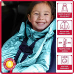 Car Seat Coat | The Road Coat Down - Aqua/Purple