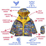 Car Seat Coat | The Road Coat Down - Construction Print