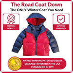Car Seat Coat | The Road Coat Down - Navy/Red