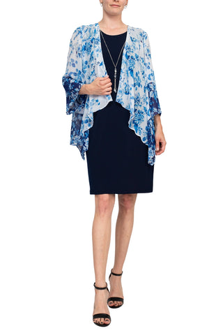 Studio One Floral Chiffon Cape Detail Dress - By Baano