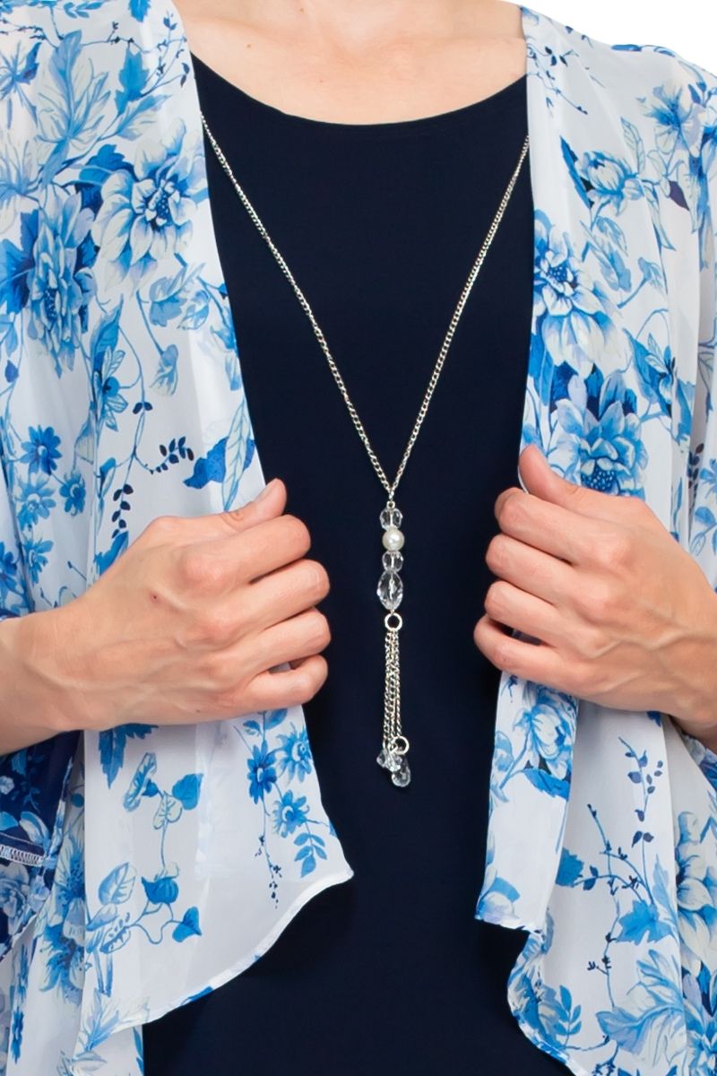 Studio One Floral Chiffon Cape Detail Dress - Glamourous Grace