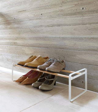 Stackable Shoe Rack (7" H)  - Steel + Wood - By Baano