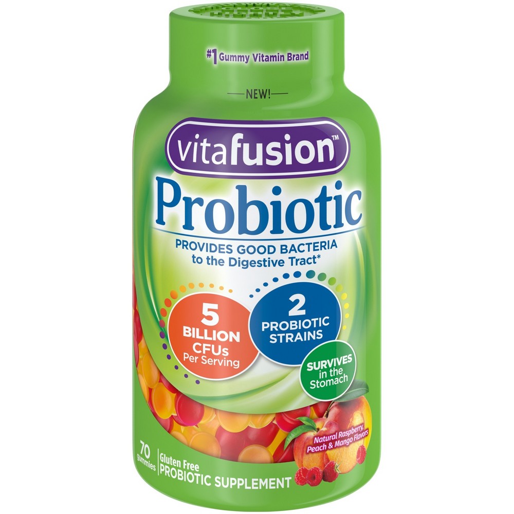 Vitafusion Probiotic, Natural Raspberry, Peach & Mango Flavor, Gummies