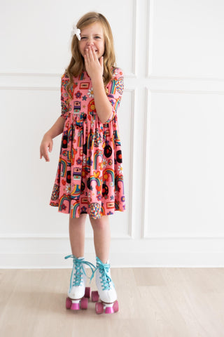 SALE Put Your Records On Twirl Dress - By Baano