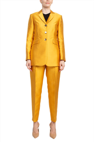 John Meyer Collection Notched Collar Long Sleeve 3 Button Jacket with Matching Pants - Glamourous Grace