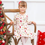 Girls’ Christmas Dress – Bamboo Holiday Tiered Twirl Dress - Noel - By Baano