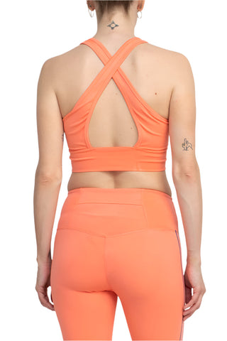 Activology Deep V Pop Piping Racer Back Interlock Bra - By Baano