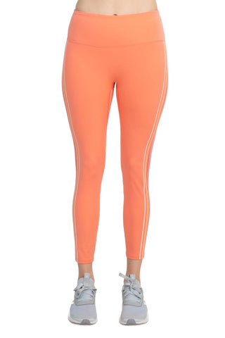 Activology Mid Waist Banded Rubber Rainbow Strip 7-8 Interlock Leggings - By Baano