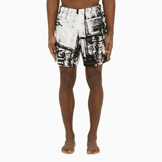 Abstract print swim shorts with logo - By Baano