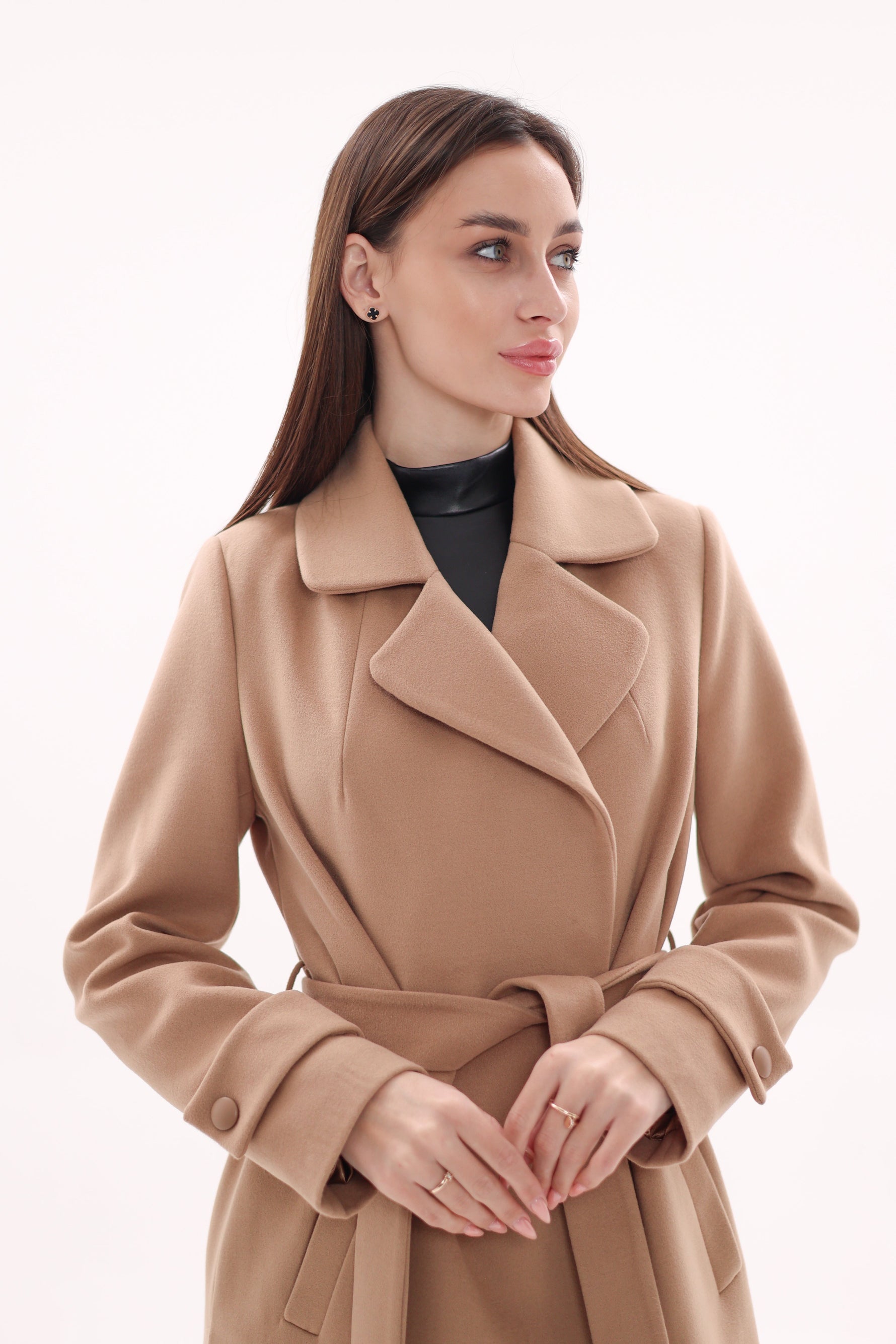 Camille Cashmere Blend Coat in Camel