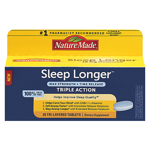 Nature Made Max Strength Triple Action Sleep Longer Tablets 35 Ea Box