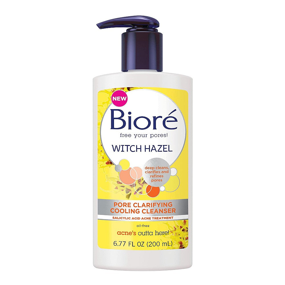 Biore Witch Hazel Pore Clarifying Cooling Cleanser Acne Face Wash 6.77oz