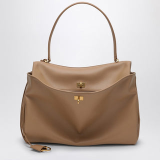 Smooth Coffe Milk Calfskin Large Rodeo Bag - By Baano