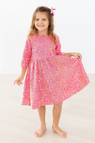 SALE Hot Pink Sequin Dress - By Baano