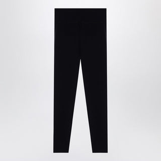 Black Activewear Leggings In Matt Nylon Blend - By Baano