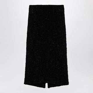 Black Tweed Midi Skirt