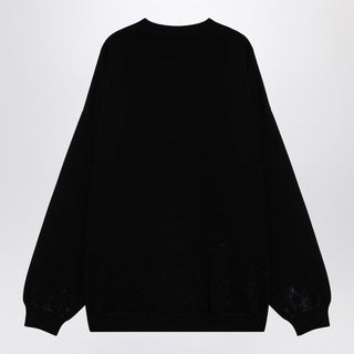 Black Cotton Blend Jumper With Print - By Baano