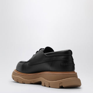Black Leather Lace-Up With Maxi Sole - By Baano