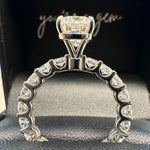 2.5ct Elongated Cushion Cut Eternity Engagement Ring Ring Deluxe Fine Jewelry