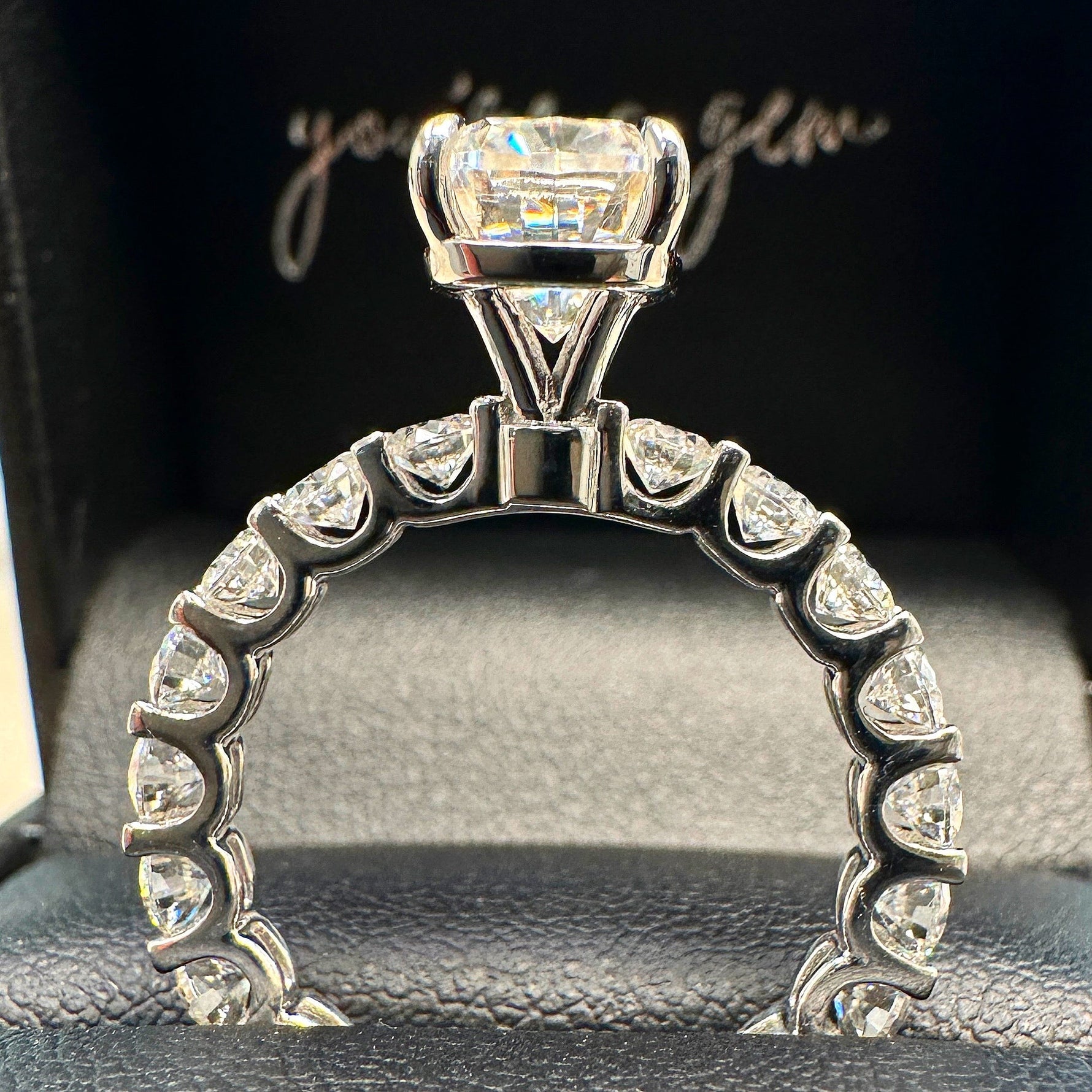 2.5ct Elongated Cushion Cut Eternity Engagement Ring Ring Deluxe Fine Jewelry