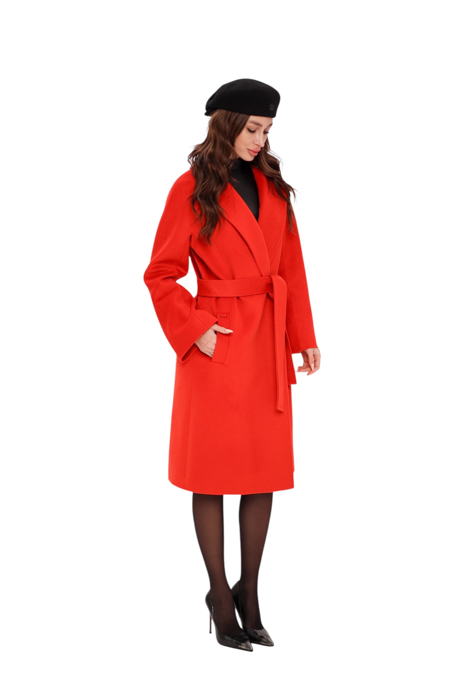 Chester Premium  Wool Cashmere Coat in Sicily Red