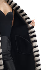 Genuine  French Orylag Fur Italian Cashmere Wool Coat