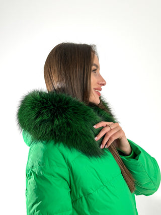 Genuine Silver Fox Fur Down Fill Parka - By Baano