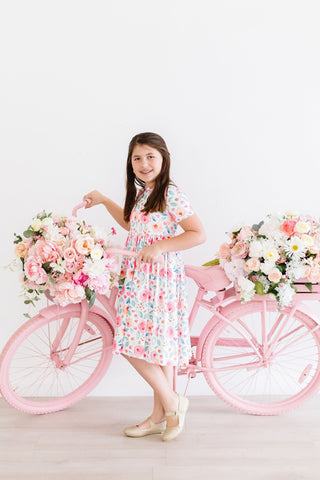 Rosettes S/S Pocket Twirl Dress - By Baano