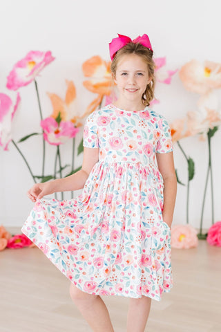 Rosettes S/S Pocket Twirl Dress - By Baano