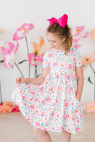 Rosettes S/S Pocket Twirl Dress - By Baano