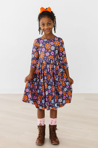 Haunted Garden 3/4 Sleeve Pocket Twirl Dress - By Baano