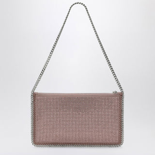 Dusty Pink Wallet Bag With Chain And Strass - By Baano