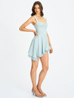Yaffa Baby Blue Asymmetrical Mini Dress Miss Circle