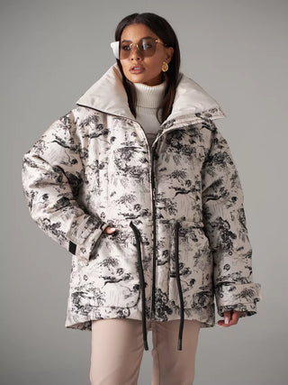 Monochrome Jacquard Down Fill Coat - By Baano