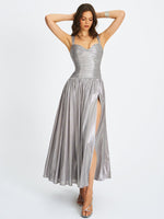 Palmer Silver Glitter Drop Waist Maxi Dress Miss Circle
