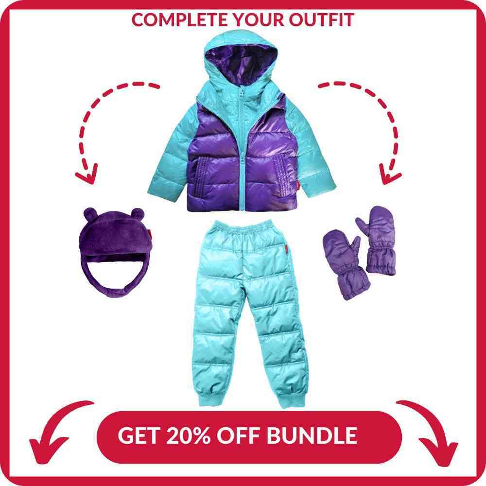 Car Seat Coat | The Road Coat Down - Aqua/Purple