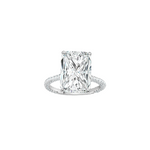 5.0ct Radiant Cut Moissanite Diamond Three Row Pavè Engagement Ring Ring Deluxe Fine Jewelry