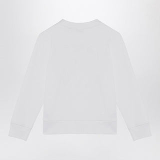 White Cotton Sweatshirt With Logo Print