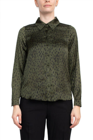 Truth Collar Neck Long Sleeve Front Button Down Blouse - Glamourous Grace